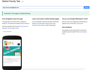 Screenshot showing that SWOT Digital is a mobile friendly website