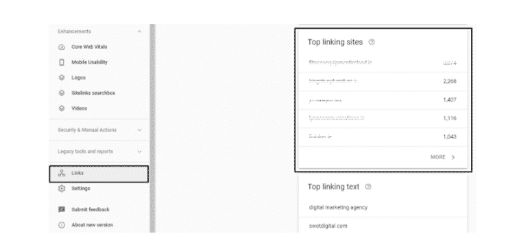 Analyzing backlinks using Google Search Console